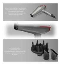 Cargar imagen en el visor de la galería, SECADORA PARA CABELLO MARCA GAMA ITALY MODELO TEMPO 3D TITAN KERATIN 21